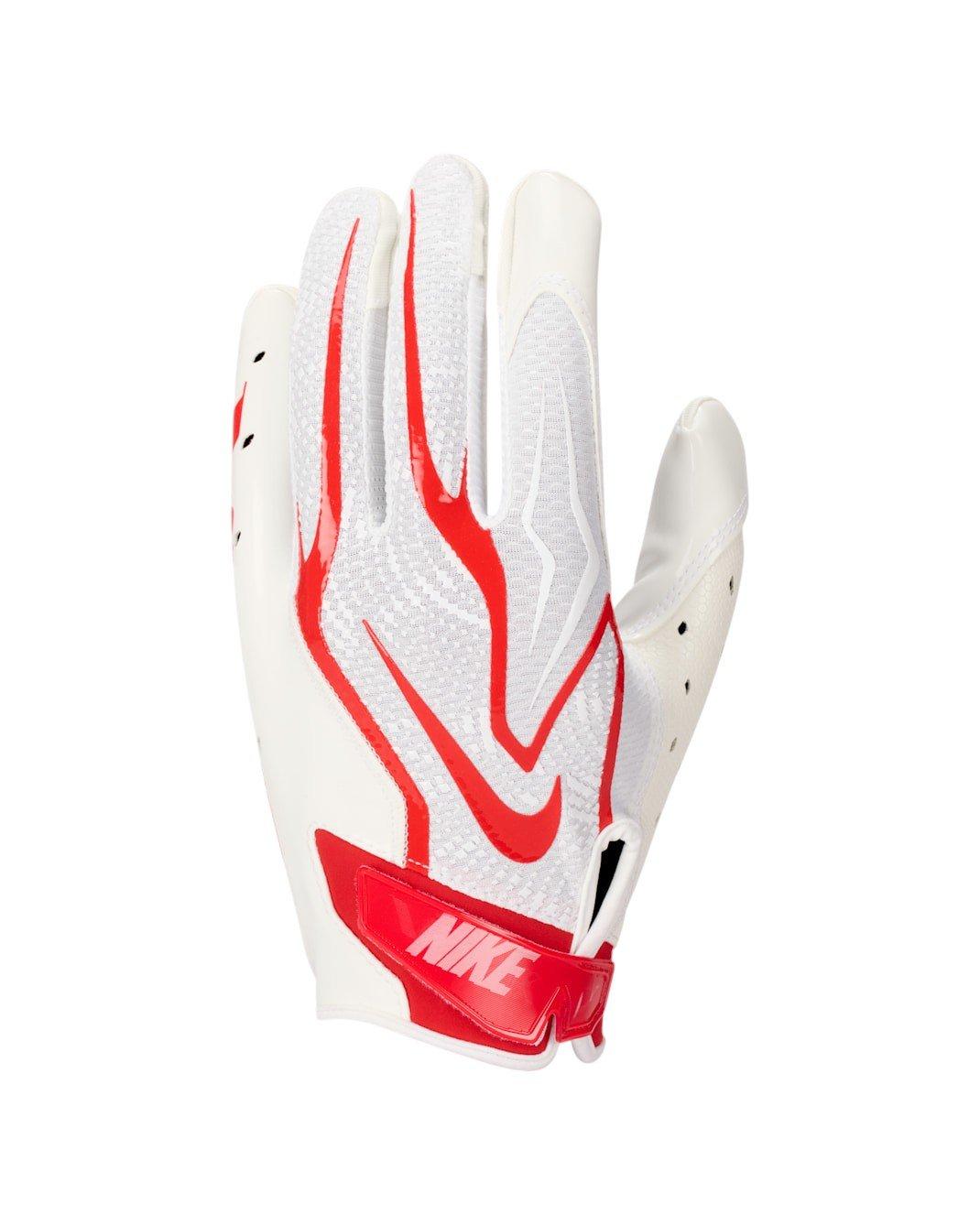 Nike Men's Vapor Jet 9.0 Football Gloves - White/Red - WHITE/RED
